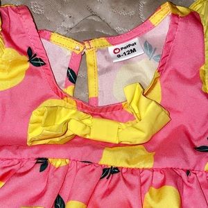 9-12 month//Pink lemonade infant dress